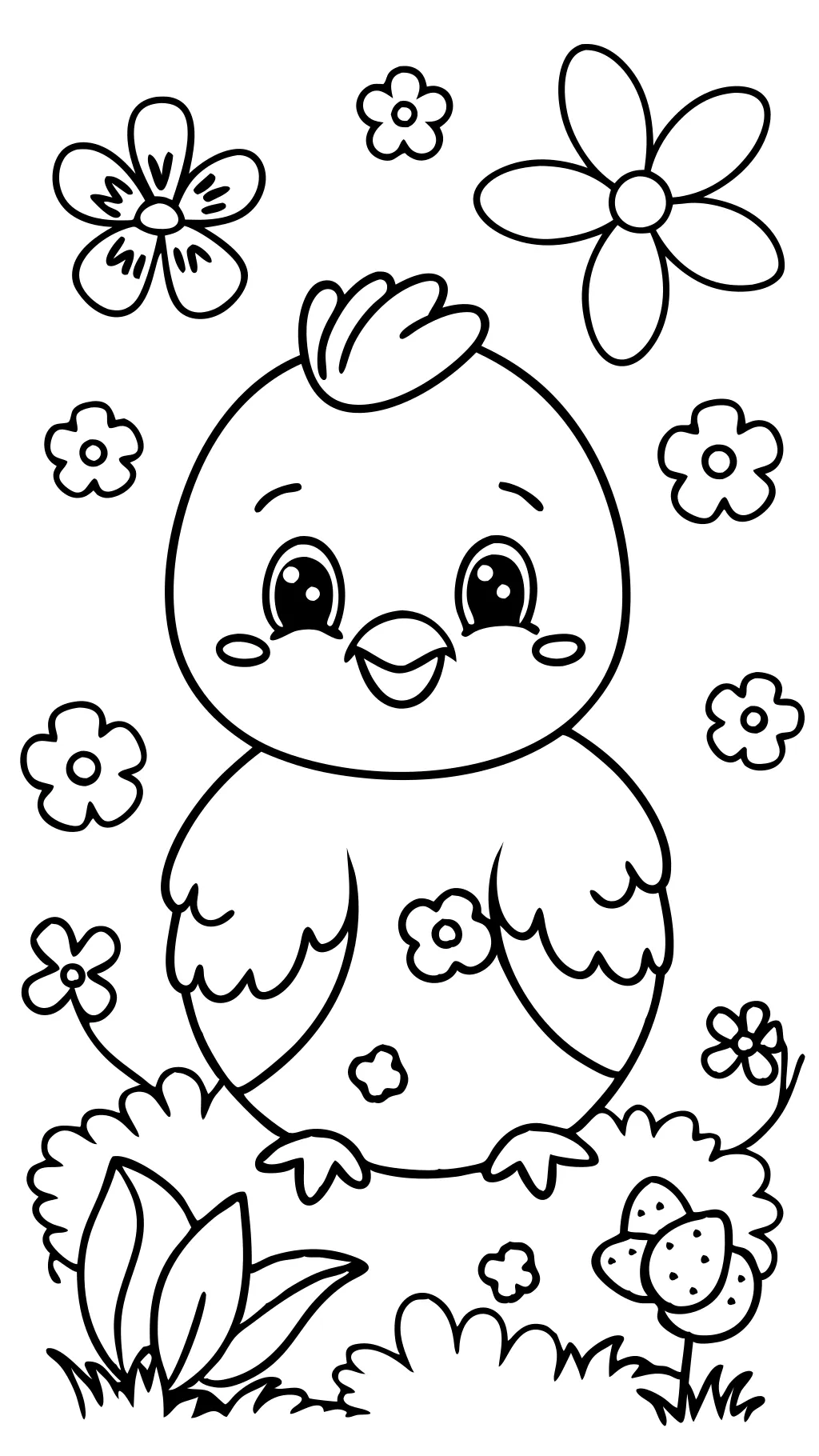 coloriages de poussin mignons